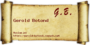 Gerold Botond névjegykártya